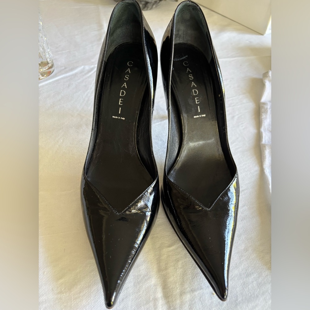 Casadei Glossy Black Heels